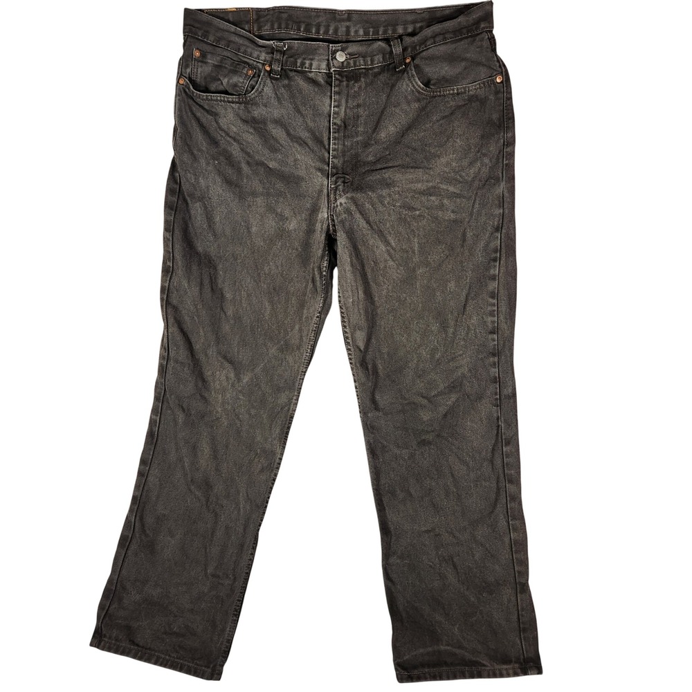 Levi's 550 Relaxed Fit Jeans Mens 40x32 Black Excellent Faded Tapered Leg Denim